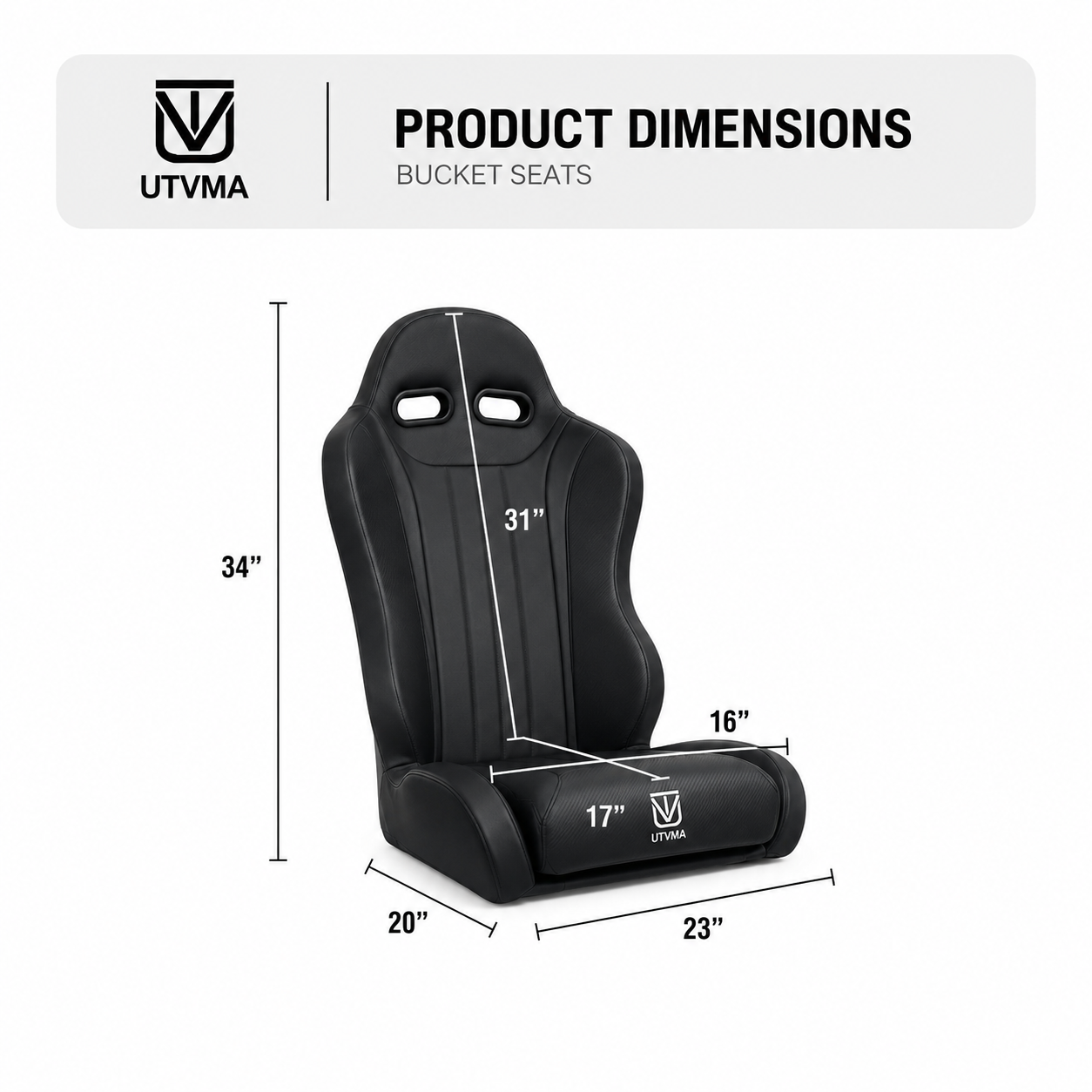 "Weekender" Series Pair of Front or Rear Suspension Bucket Seats RZR 1000 (XP, Turbo, Turbo S, Dynamix, Trail, High Lifter) 2014-2023