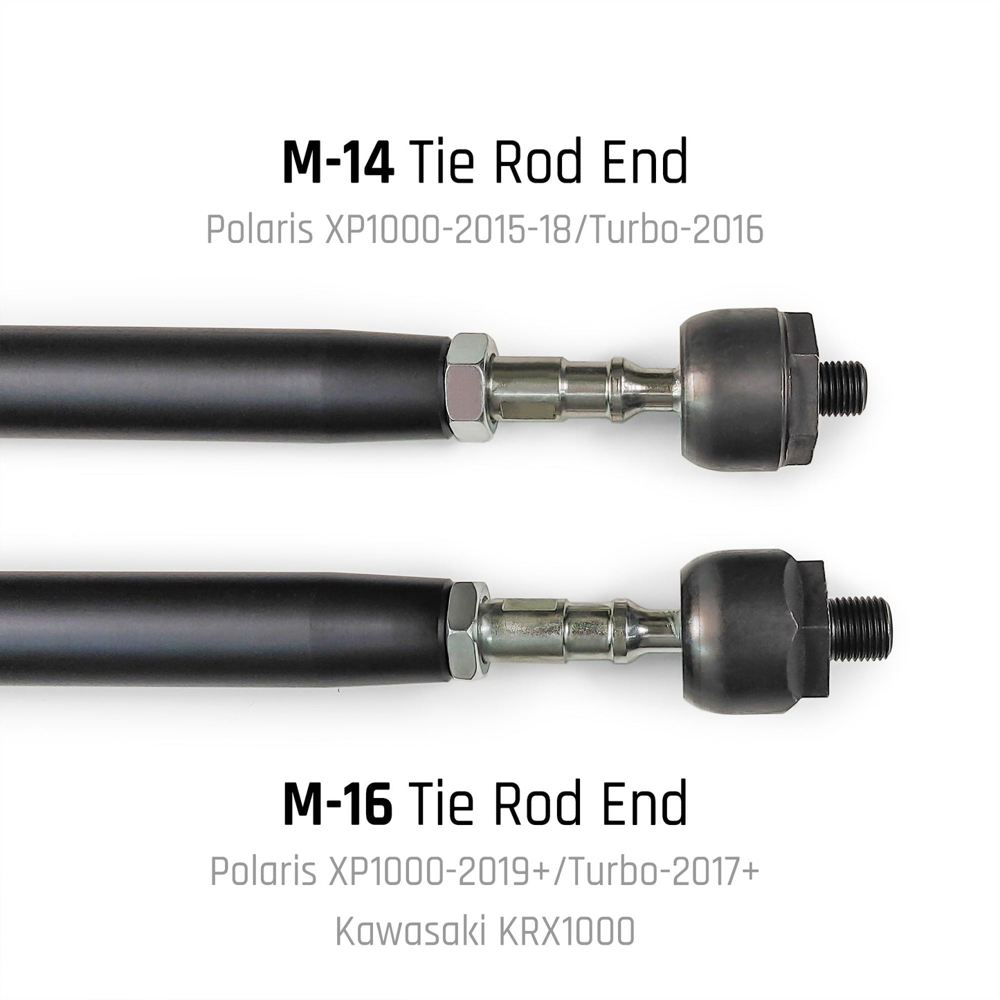DRT Polaris RZR Turbo S/S4 HD Billet Aluminum Tie Rod Kit, (M16 Rack)