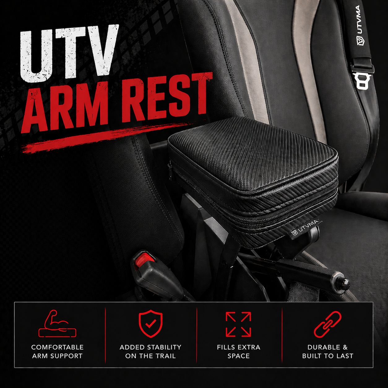 UTVMA RZR Pro 4 Front Armrest with Bracket (2020-2025)