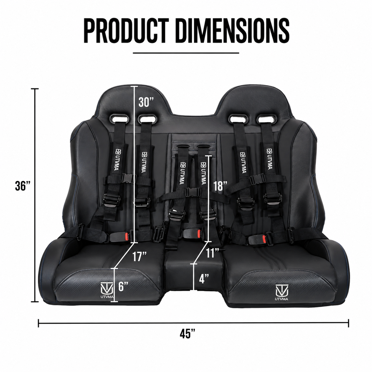 RZR Trail and RZR S Front Bench Seat W Harnesses(2015-2025)
