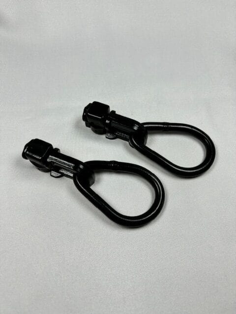 (2-Pack) Black L-Track Double Stud W/Pear Link Fitting - 5,000 LBS. BS