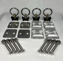 (4-PACK) Single Stud L-Track Anchor Plate Kit – Aluminum Tie-Down Points with Fittings & Hardware for Trailers, ATVs & Motorcycles