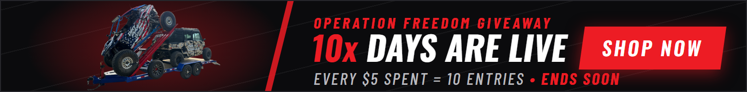 Operation Freedom Giveaway 10x Days Are Live. Every $5 Spent = 10 Entries. Ends Soon. Shop Now.