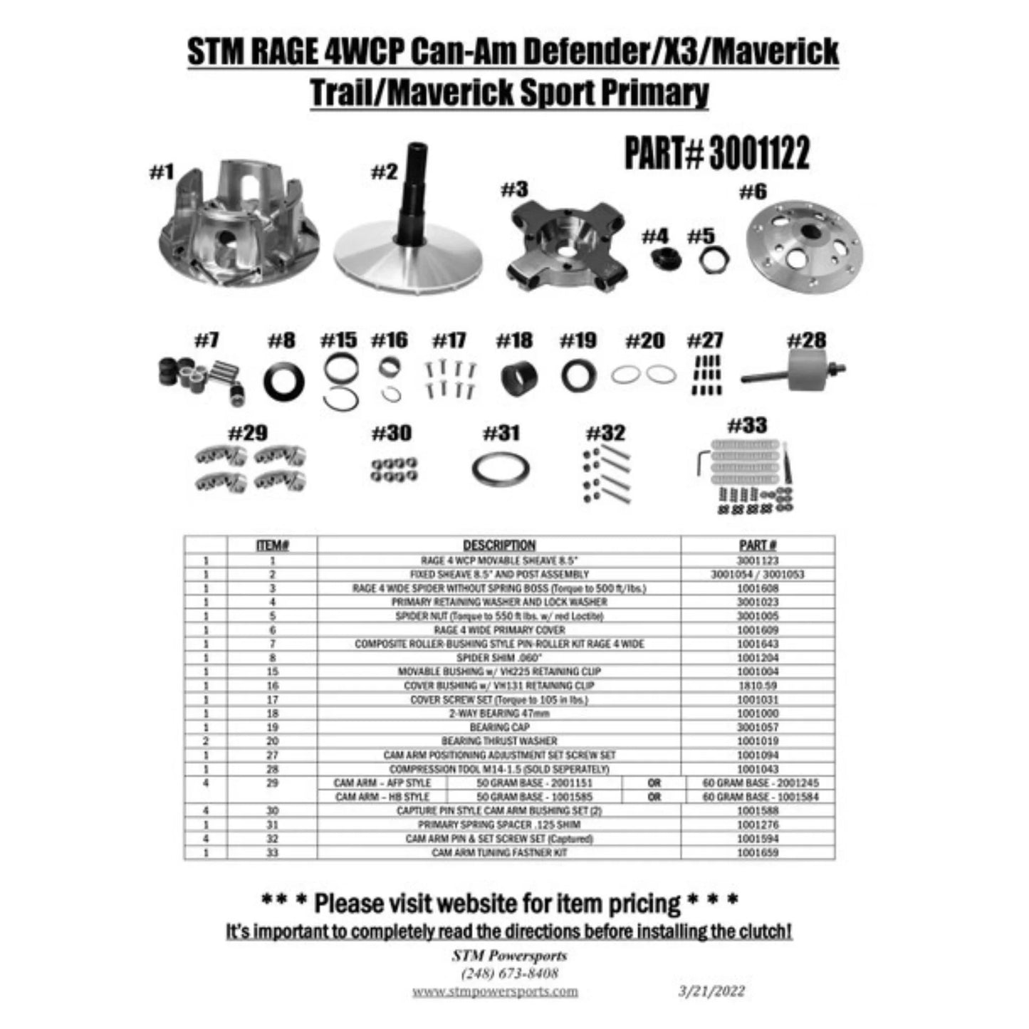 STM RAGE 4WCP Can-Am Defender/X3/Maverick Trail/Maverick Sport Primary