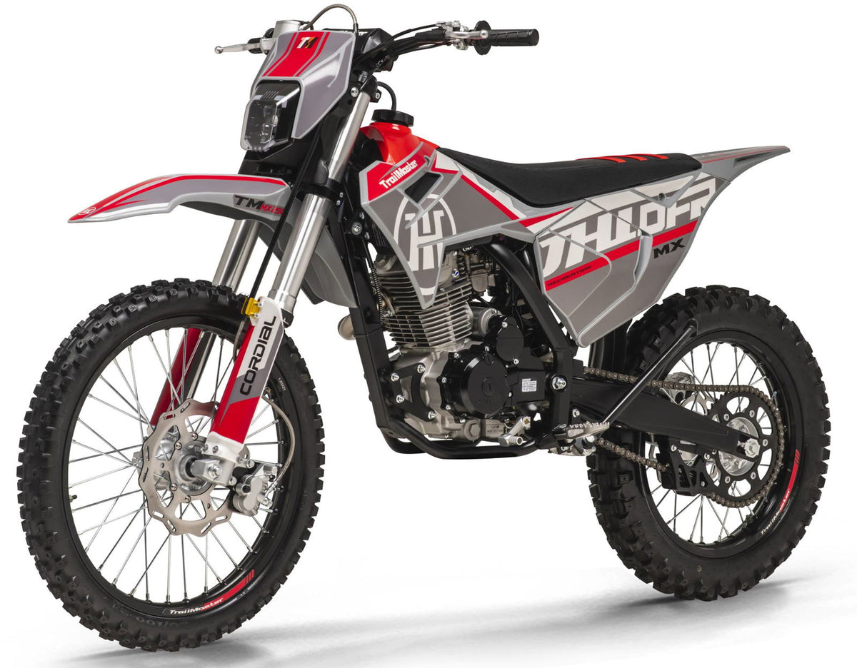 TrailMaster MX250 Dirt Bike, 5-Speed Manual, Electric Start, Dual Disc Brakes, (21/18) Wheels