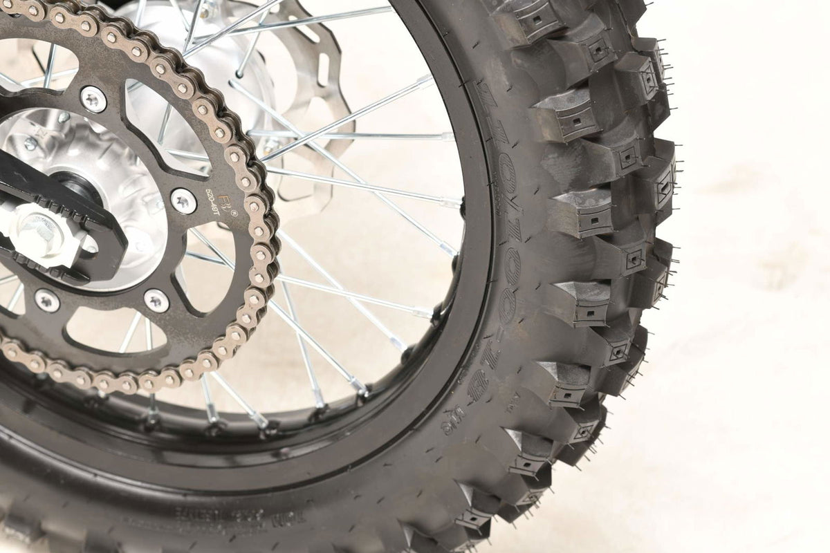 TrailMaster MX250-Pro Dirt Bike, 5-Speed Manual, Dual Disc Brakes, Electric Start (21/18) Wheels
