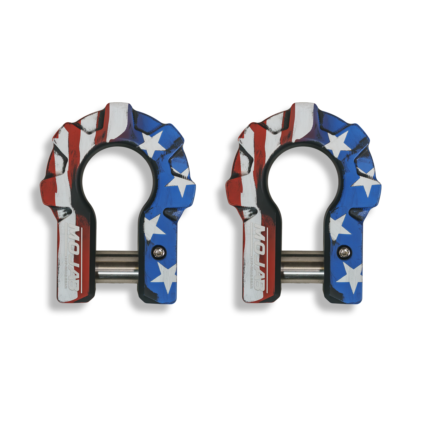 3/4'' Extreme duty Aluminum D-Shackle set (9T)-Ceramic coated (LIFETIME WARRANTY*)-Red,Orange, Blue and American flagShackles are scheduled for delivery during the week commencing July 13th