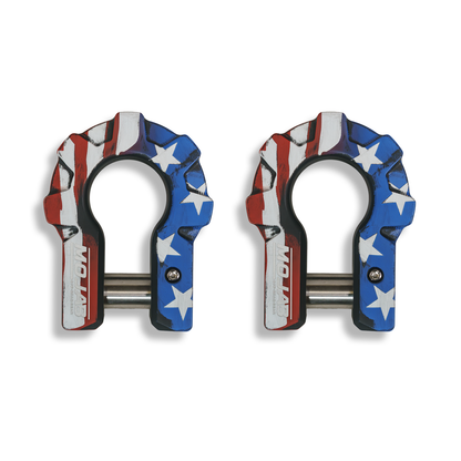 3/4'' Extreme duty Aluminum D-Shackle set (9T)-Ceramic coated (LIFETIME WARRANTY*)-Red,Orange, Blue and American flagShackles are scheduled for delivery during the week commencing July 13th