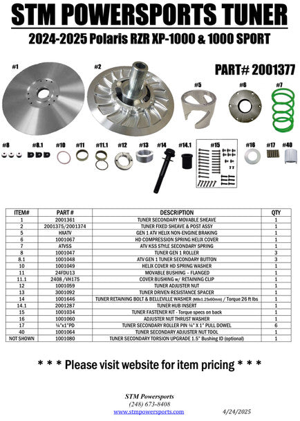 2024+ RZR XP-1000 STM Tuner Secondary
