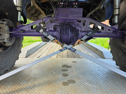 2" x 8' AxleLock Ratchet Tie-Down Straps 4-Pack w/ Direct Hook Ratchets & 24" Axle Straps (UTV, Car & Trailer Tie Downs)