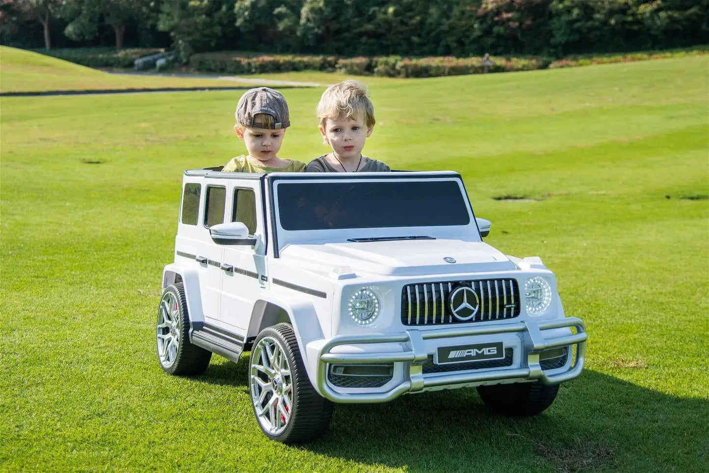 Licensed 24V Mercedes G63 AMG 2-Seater Kids G-Wagon Ride-On Car