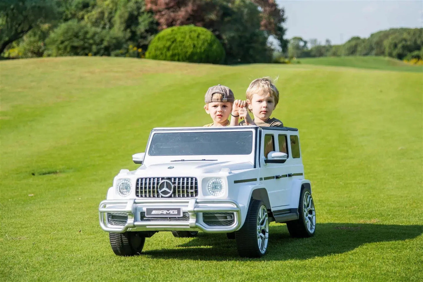 Licensed 24V Mercedes G63 AMG 2-Seater Kids G-Wagon Ride-On Car