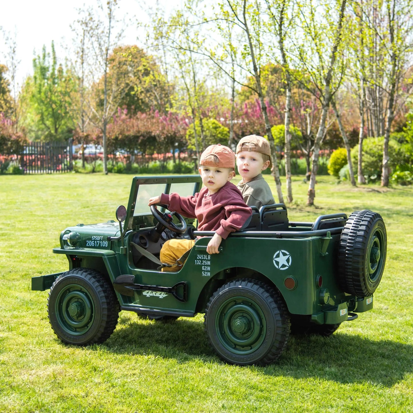 24V Freddo Military Willy Truck 3 Seater Electric Ride on