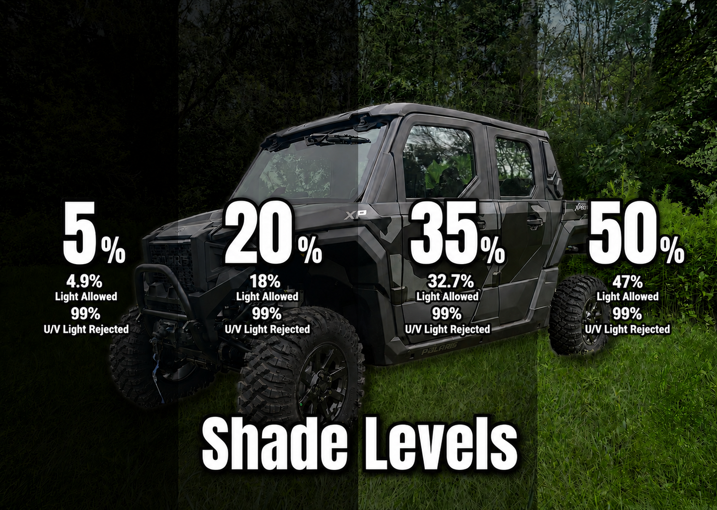 Polaris Xpedition XP & ADV 2-Door & 4-Door Pre-Cut Ceramic Window Tint | Rear Window