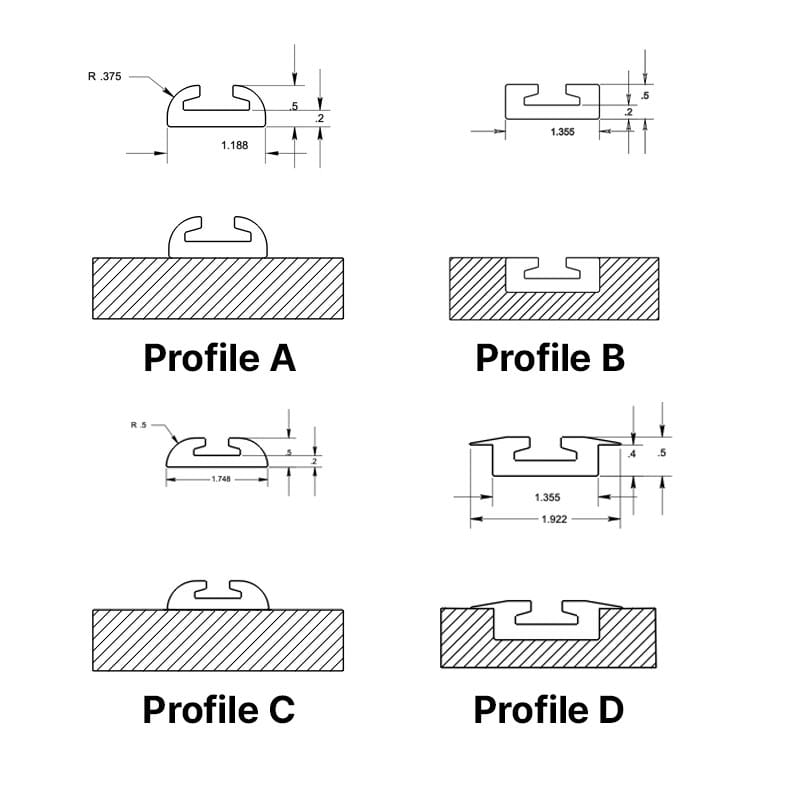 Aluminum L-Track Cargo Rail – Rounded Ends with No Pre-Drilled Holes (Airline Track)