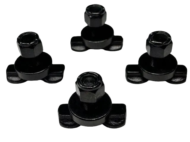 (4-Pack) Black L-Track Double Lug Threaded Stud Fitting - 5,500 LBS. BS