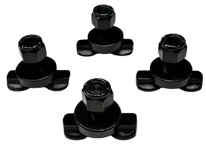 (4-Pack) Black L-Track Double Lug Threaded Stud Fitting - 5,500 LBS. BS