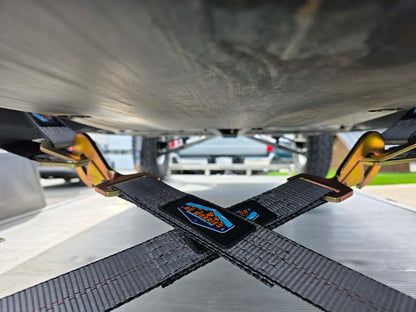 2" x 8' AxleLock Ratchet Tie-Down Straps 4-Pack w/ Direct Hook Ratchets & 48" Axle Straps (UTV, Car & Trailer Tie Downs)