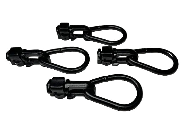 (4-Pack) Black L-Track Double Stud W/Pear Link Fitting - 5,000 LBS. BS