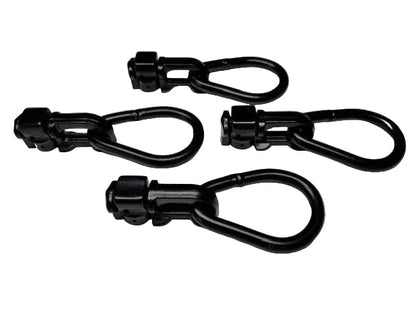 (4-Pack) Black L-Track Double Stud W/Pear Link Fitting - 5,000 LBS. BS
