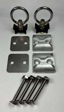 (2-PACK) Single Stud L-Track Anchor Plate Kit – Aluminum Tie-Down Points with Fittings & Hardware for Trailers, ATVs & Motorcycles