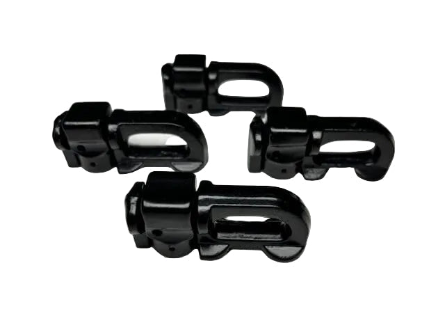 (4-Pack) Black L-Track Double Stud Hook Point Fitting - 5,000 LBS. BS