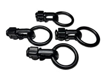 (4-Pack) Black L-Track Double Stud W/Round Link Fitting - 6,000 LBS. BS