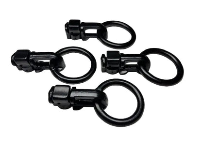 (4-Pack) Black L-Track Double Stud W/Round Link Fitting - 6,000 LBS. BS