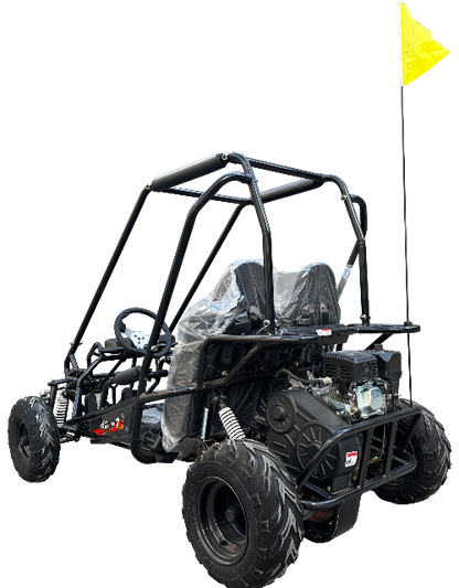 TrailMaster Apache 7 212cc Youth Go Kart for Kids Ages 10+ – Full Roll Cage, High-Back Seats, Over-the-Shoulder Harnesses, Air-Cooled Engine