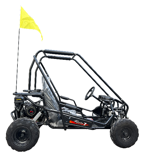 TrailMaster Apache 7 212cc Youth Go Kart for Kids Ages 10+ – Full Roll Cage, High-Back Seats, Over-the-Shoulder Harnesses, Air-Cooled Engine