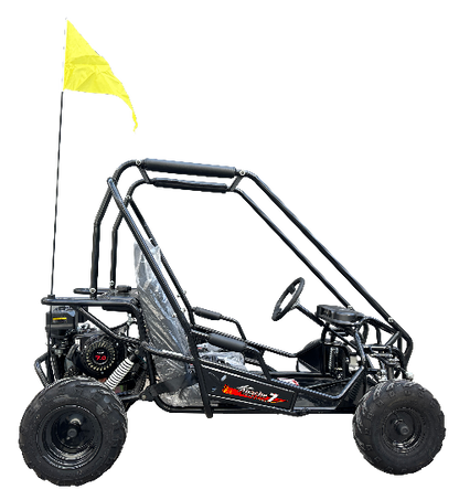 TrailMaster Apache 7 212cc Youth Go Kart for Kids Ages 10+ – Full Roll Cage, High-Back Seats, Over-the-Shoulder Harnesses, Air-Cooled Engine