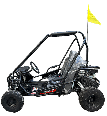 TrailMaster Apache 7 212cc Youth Go Kart for Kids Ages 10+ – Full Roll Cage, High-Back Seats, Over-the-Shoulder Harnesses, Air-Cooled Engine