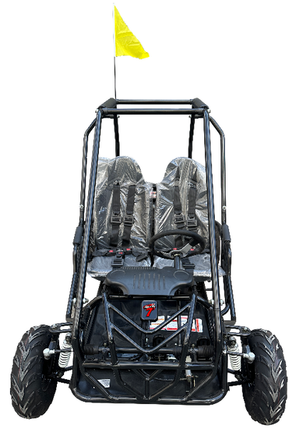 TrailMaster Apache 7 212cc Youth Go Kart for Kids Ages 10+ – Full Roll Cage, High-Back Seats, Over-the-Shoulder Harnesses, Air-Cooled Engine