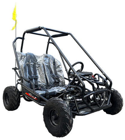 TrailMaster Apache 7 212cc Youth Go Kart for Kids Ages 10+ – Full Roll Cage, High-Back Seats, Over-the-Shoulder Harnesses, Air-Cooled Engine