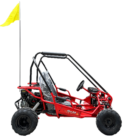 TrailMaster Apache 7 212cc Youth Go Kart for Kids Ages 10+ – Full Roll Cage, High-Back Seats, Over-the-Shoulder Harnesses, Air-Cooled Engine