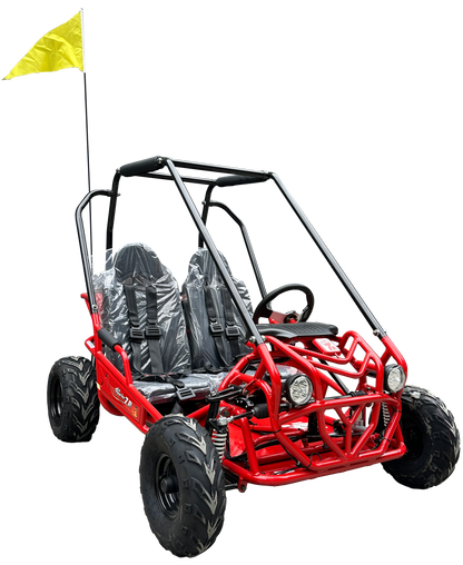TrailMaster Apache 7 212cc Youth Go Kart for Kids Ages 10+ – Full Roll Cage, High-Back Seats, Over-the-Shoulder Harnesses, Air-Cooled Engine