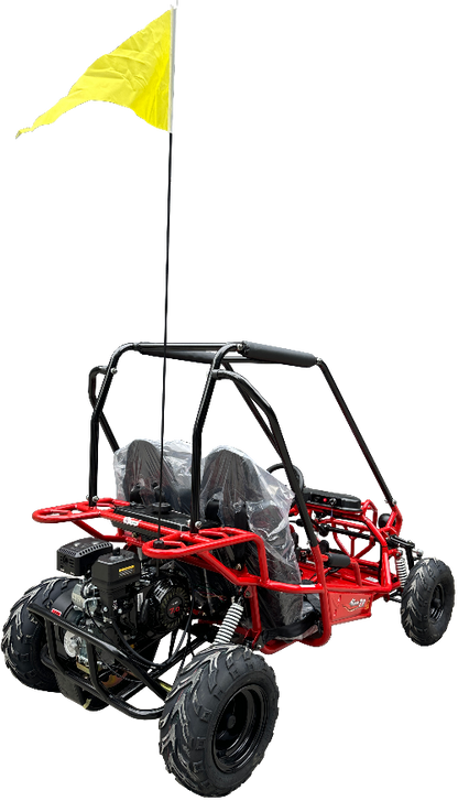 TrailMaster Apache 7 212cc Youth Go Kart for Kids Ages 10+ – Full Roll Cage, High-Back Seats, Over-the-Shoulder Harnesses, Air-Cooled Engine