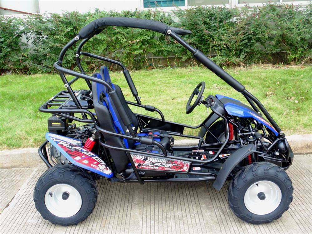 TrailMaster Blazer 200R MID-Size Go Kart, 7.5hp Torque Converter, Electric Start Reverse, Kids Ages 7-12