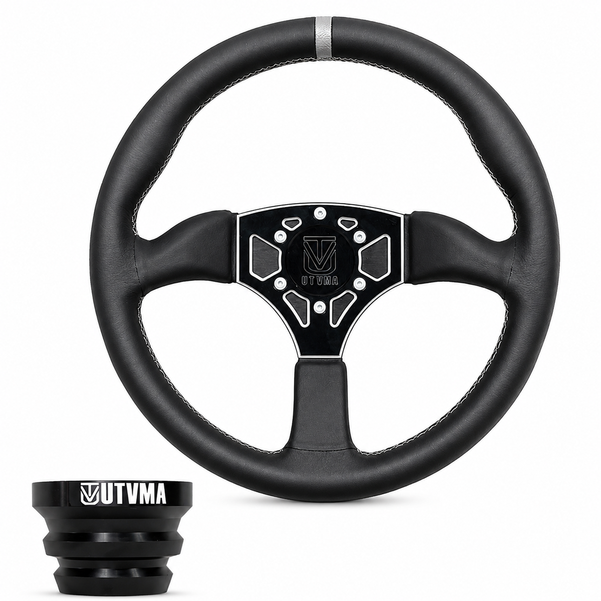 UTVMA Octane Leather Steering Wheel With Hub