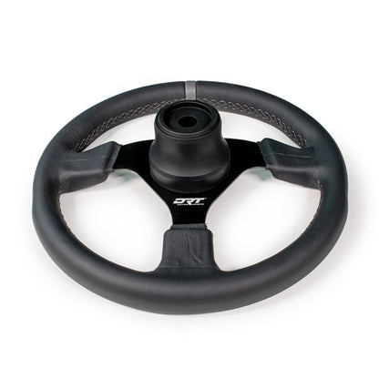 Round utv steering wheel in leather finish