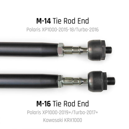 DRT Polaris RZR Turbo S/S4 HD Billet Aluminum Tie Rod Kit, (M16 Rack)