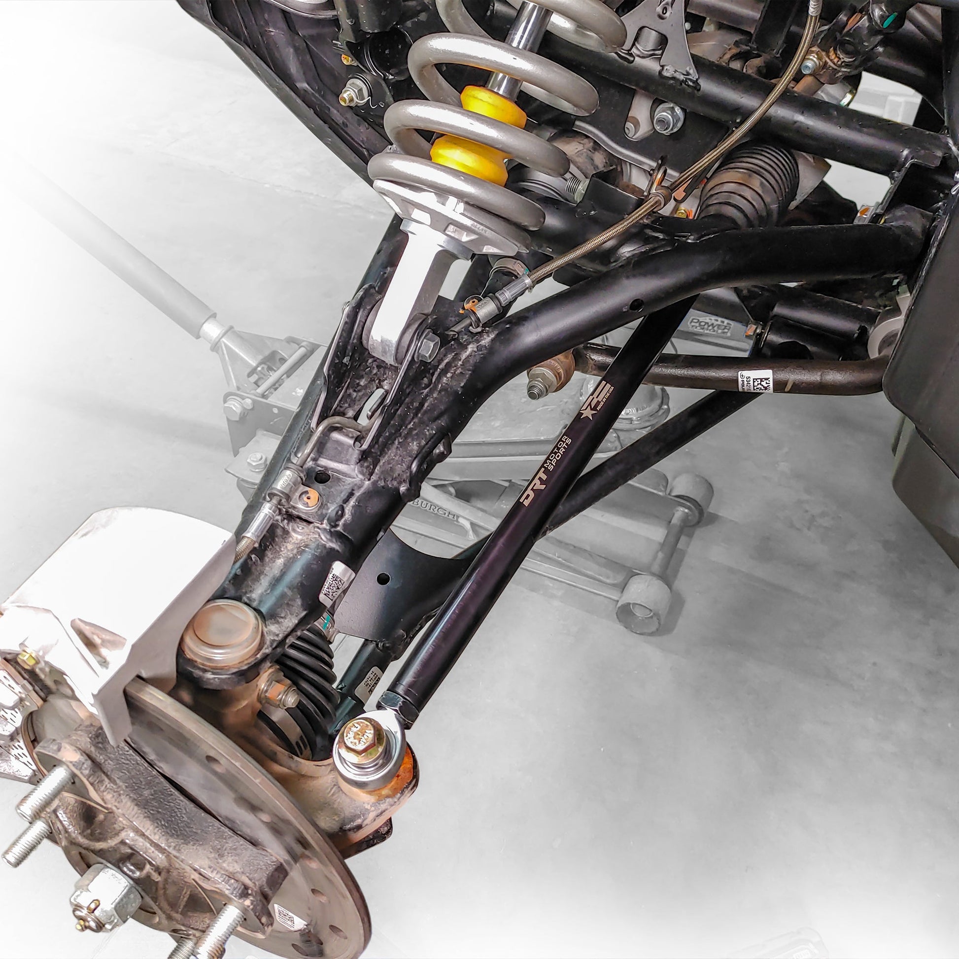 Installed tie rods on Kawasaki Teryx KRX front suspension