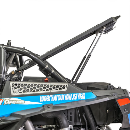 Rear mounted tire carrier for rzr xp 1000