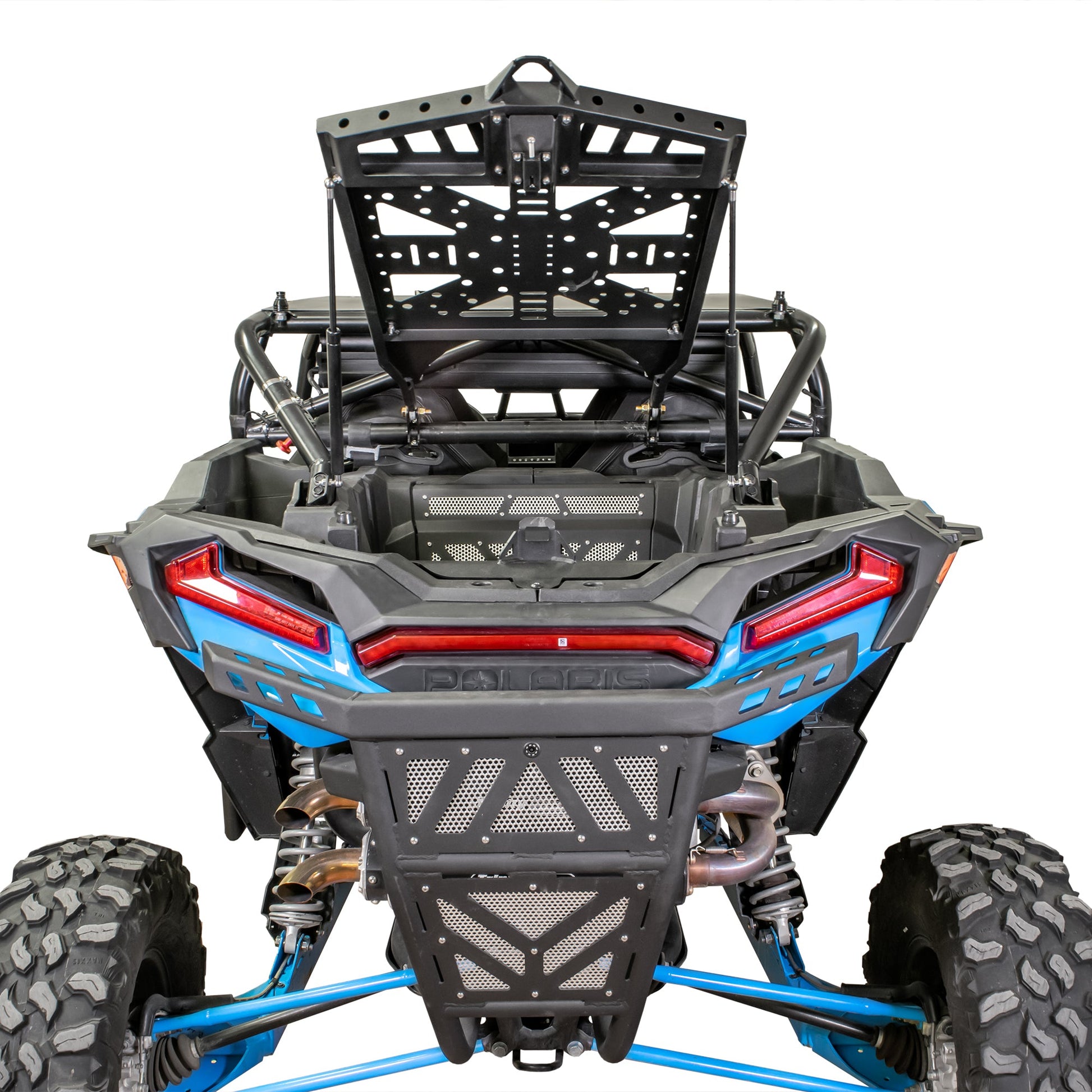 Rear mounted tire carrier for rzr xp 1000