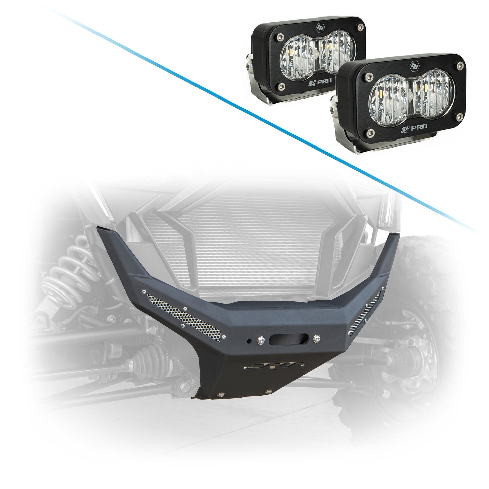 RZR Pro XP 2020-2024 Front Winch Bumper with light options.