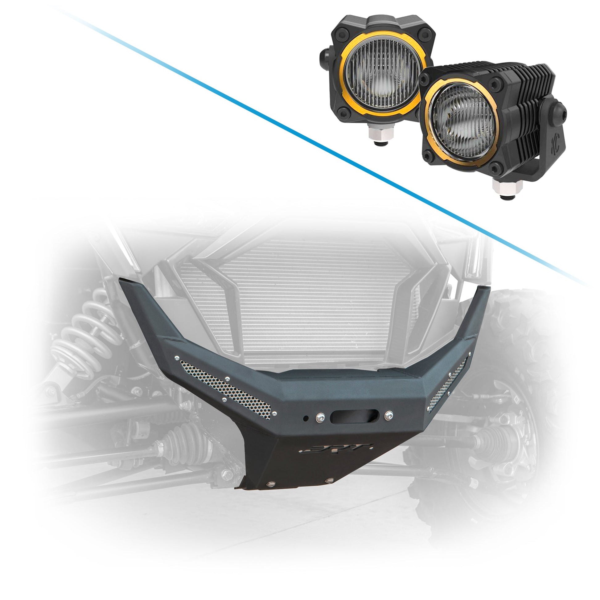 RZR Pro XP 2020-2024 Front Winch Bumper with light options.