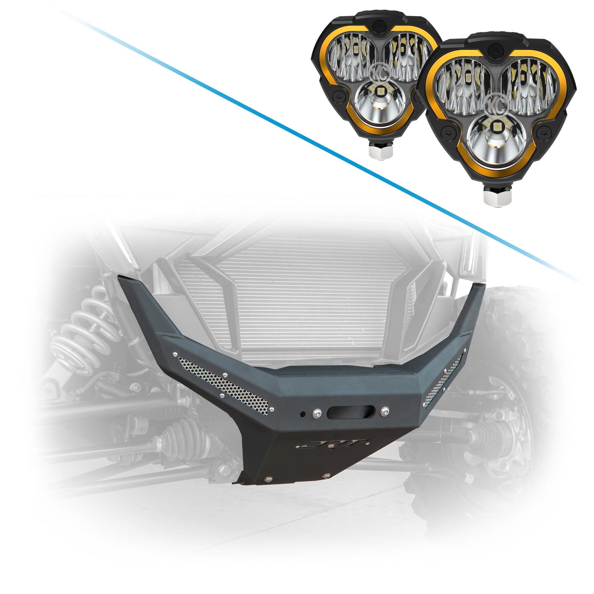 RZR Pro XP 2020-2024 Front Winch Bumper with light options.