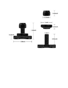 Black L-Track Double Lug Threaded Stud Fitting - 5,500 LBS. BS