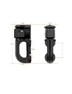 (4-Pack) Black L-Track Double Stud Hook Point Fitting - 5,000 LBS. BS