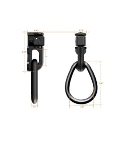 (4-Pack) Black L-Track Double Stud W/Pear Link Fitting - 5,000 LBS. BS